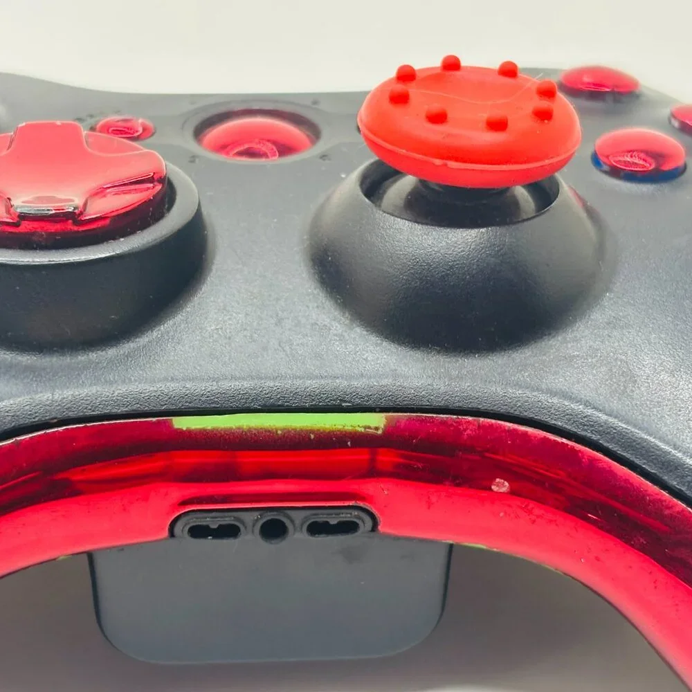 OEM Black & Red Microsoft Xbox 360 Wireless Controller 1403 - FOR PARTS